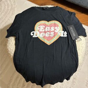 NWTS  Wildfox Black Easy Does It Graphic Cotton T-Shirt XS S M